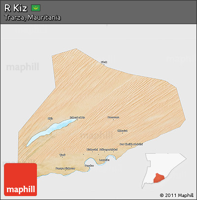 Satellite 3D Map of R Kiz, single color outside