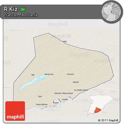 Shaded Relief 3D Map of R Kiz, lighten