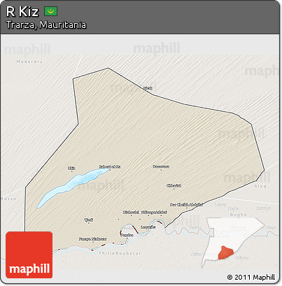 Shaded Relief 3D Map of R Kiz, lighten