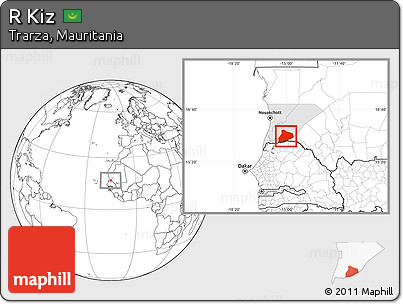 Blank Location Map of R Kiz, highlighted parent region