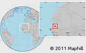 Gray Location Map of R Kiz, within the entire country