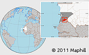 Gray Location Map of R Kiz, highlighted country, highlighted parent region