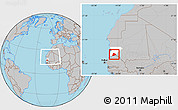 Gray Location Map of R Kiz, highlighted parent region, within the entire country