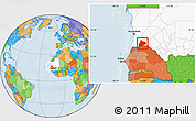 Political Location Map of R Kiz, highlighted country
