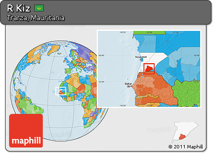 Political Location Map of R Kiz, highlighted parent region