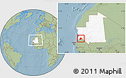 Savanna Style Location Map of R Kiz, highlighted country, within the entire country, hill shading