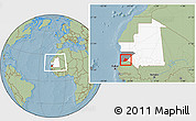 Savanna Style Location Map of R Kiz, highlighted country, highlighted parent region, within the entire country, hill shading
