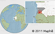 Savanna Style Location Map of R Kiz, highlighted country, highlighted parent region, hill shading
