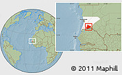 Savanna Style Location Map of R Kiz, highlighted parent region, hill shading