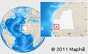 Shaded Relief Location Map of R Kiz, highlighted country, within the entire country