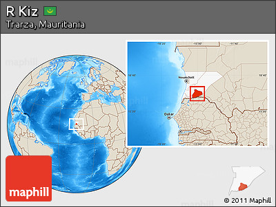 Shaded Relief Location Map of R Kiz, highlighted parent region