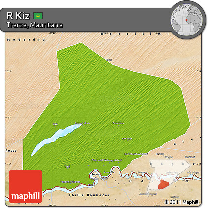 Physical Map of R Kiz, satellite outside