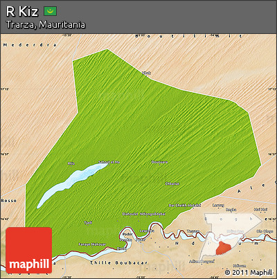 Physical Map of R Kiz, satellite outside