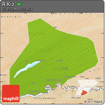 Physical Map of R Kiz, satellite outside