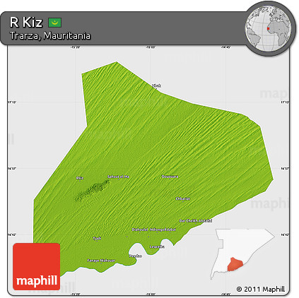 Physical Map of R Kiz, single color outside
