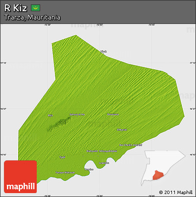 Physical Map of R Kiz, single color outside