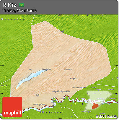 Satellite Map of R Kiz, physical outside