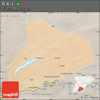 Satellite Map of R Kiz, semi-desaturated