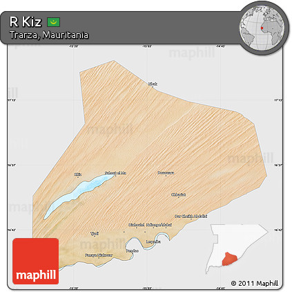 Satellite Map of R Kiz, single color outside