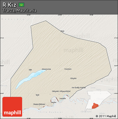 Shaded Relief Map of R Kiz, lighten