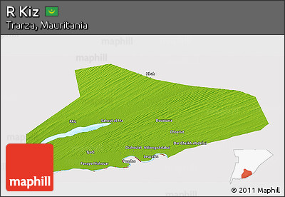 Physical Panoramic Map of R Kiz, cropped outside
