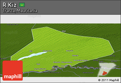 Physical Panoramic Map of R Kiz, darken