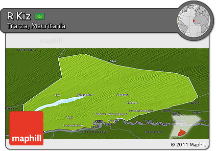 Physical Panoramic Map of R Kiz, darken