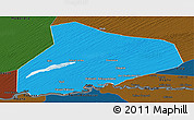 Political Panoramic Map of R Kiz, darken