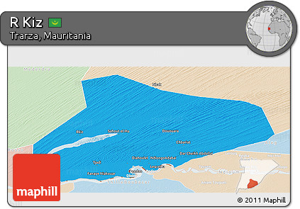 Political Panoramic Map of R Kiz, lighten