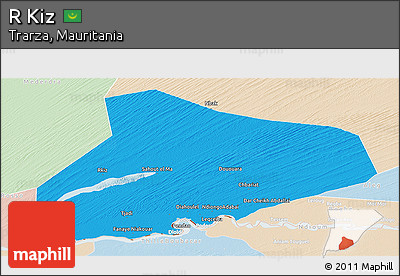 Political Panoramic Map of R Kiz, lighten