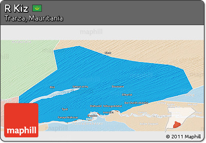 Political Panoramic Map of R Kiz, lighten