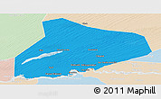 Political Panoramic Map of R Kiz, lighten