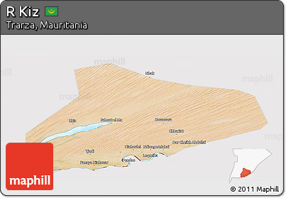 Satellite Panoramic Map of R Kiz, cropped outside