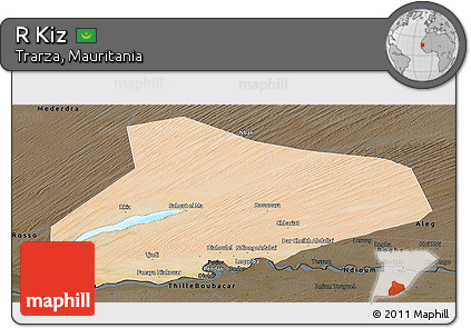 Satellite Panoramic Map of R Kiz, darken