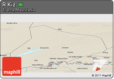 Shaded Relief Panoramic Map of R Kiz