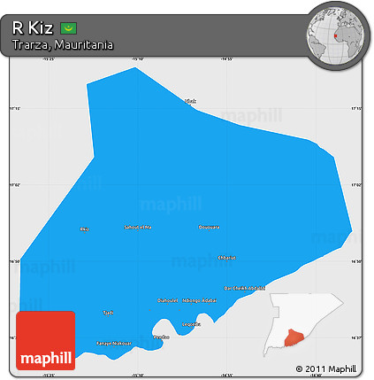Political Simple Map of R Kiz, single color outside