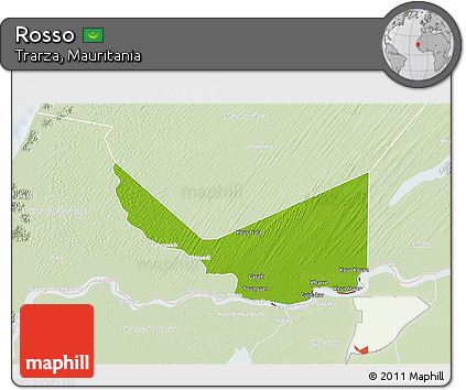 Physical 3D Map of Rosso, lighten
