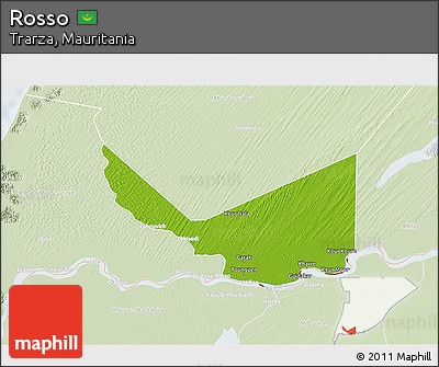 Physical 3D Map of Rosso, lighten