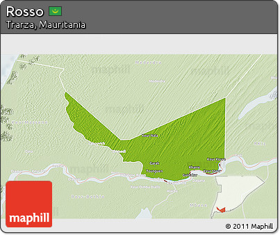 Physical 3D Map of Rosso, lighten