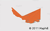 Political 3D Map of Rosso, cropped outside