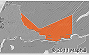 Political 3D Map of Rosso, desaturated