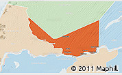 Political 3D Map of Rosso, lighten