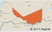 Political 3D Map of Rosso, shaded relief outside
