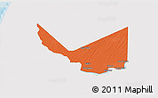 Political 3D Map of Rosso, single color outside