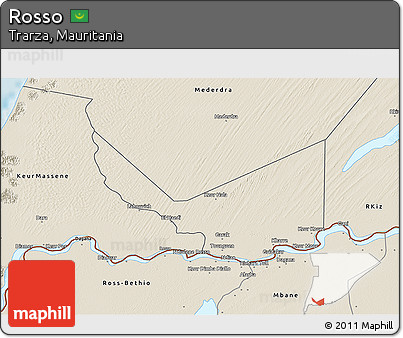 Shaded Relief 3D Map of Rosso