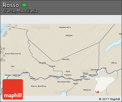 Shaded Relief 3D Map of Rosso