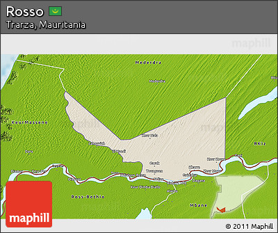 Shaded Relief 3D Map of Rosso, physical outside