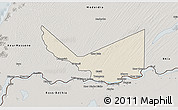 Shaded Relief 3D Map of Rosso, semi-desaturated