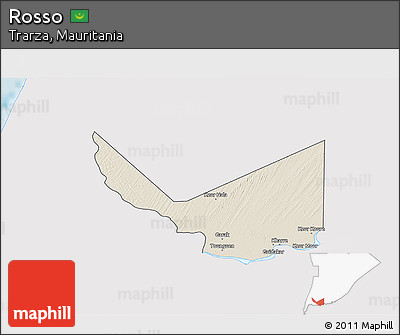 Shaded Relief 3D Map of Rosso, single color outside