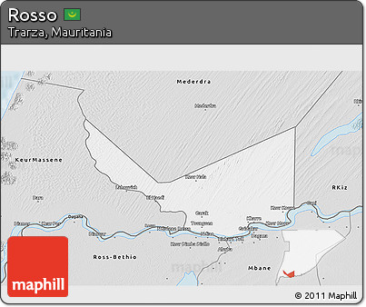 Silver Style 3D Map of Rosso